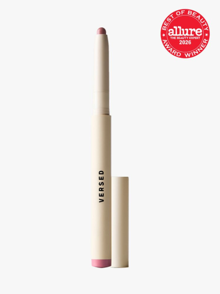 Beige Versed Lip Frame Defining Lip Liner in a pink shade with Allure Best of Beauty stamp in the top right corner on a light gray background
