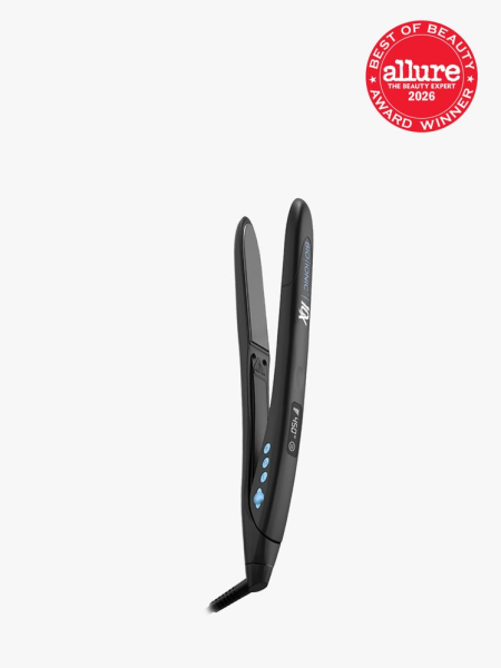 Bio Ionic 10X Styling Iron in branded component on a light gray background with the 2026 best of beauty seal in the top right corner