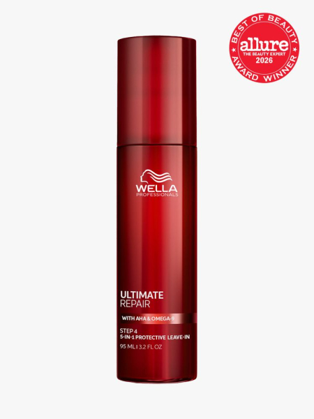 Wella Professionals Ultimate Repair 5-in-1 Protective Leave-In in branded component on a light gray background with the 2026 best of beauty seal in the top right corner