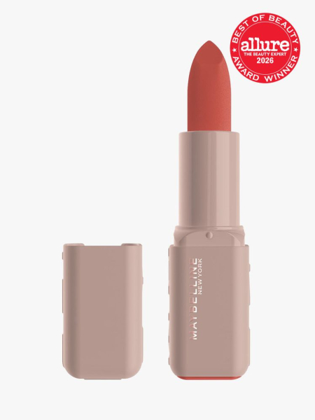 Beige Maybelline New York Moisturizing Serum Lipstick with Allure Best of Beauty stamp in the top right corner on a light gray background