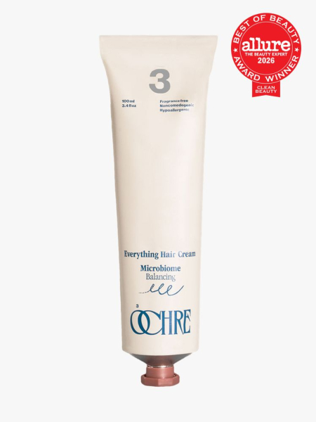 Ochre Everything Hair Cream in branded tube component on a light gray background with the 2026 best of beauty clean beauty seal in the top right corner