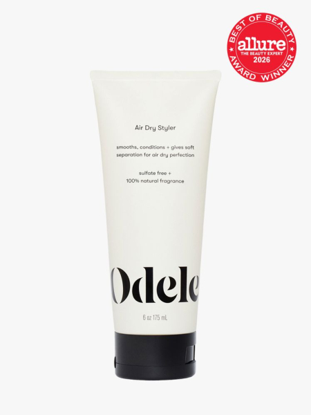 Odele Air Dry Styler in branded tube component on a light gray background with the 2026 best of beauty seal in the top right corner